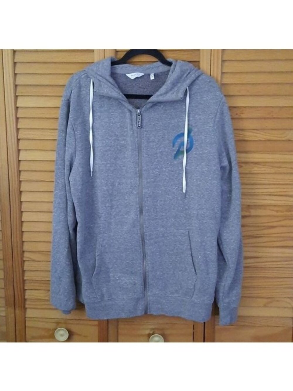Peloton Vintage Bike Heather Gray Full Zipper Hoodie Sweatshirt  Mens Size Large